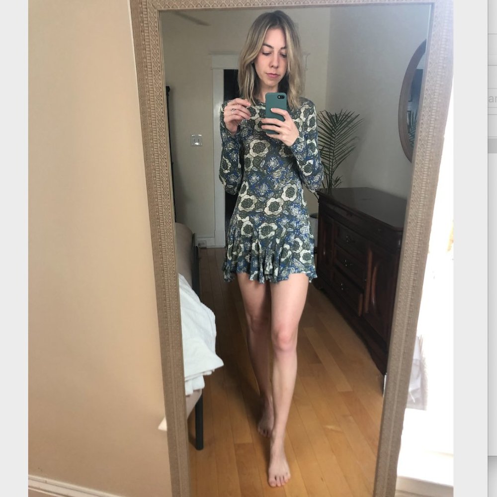 Free People Backless Long Sleeve Mini